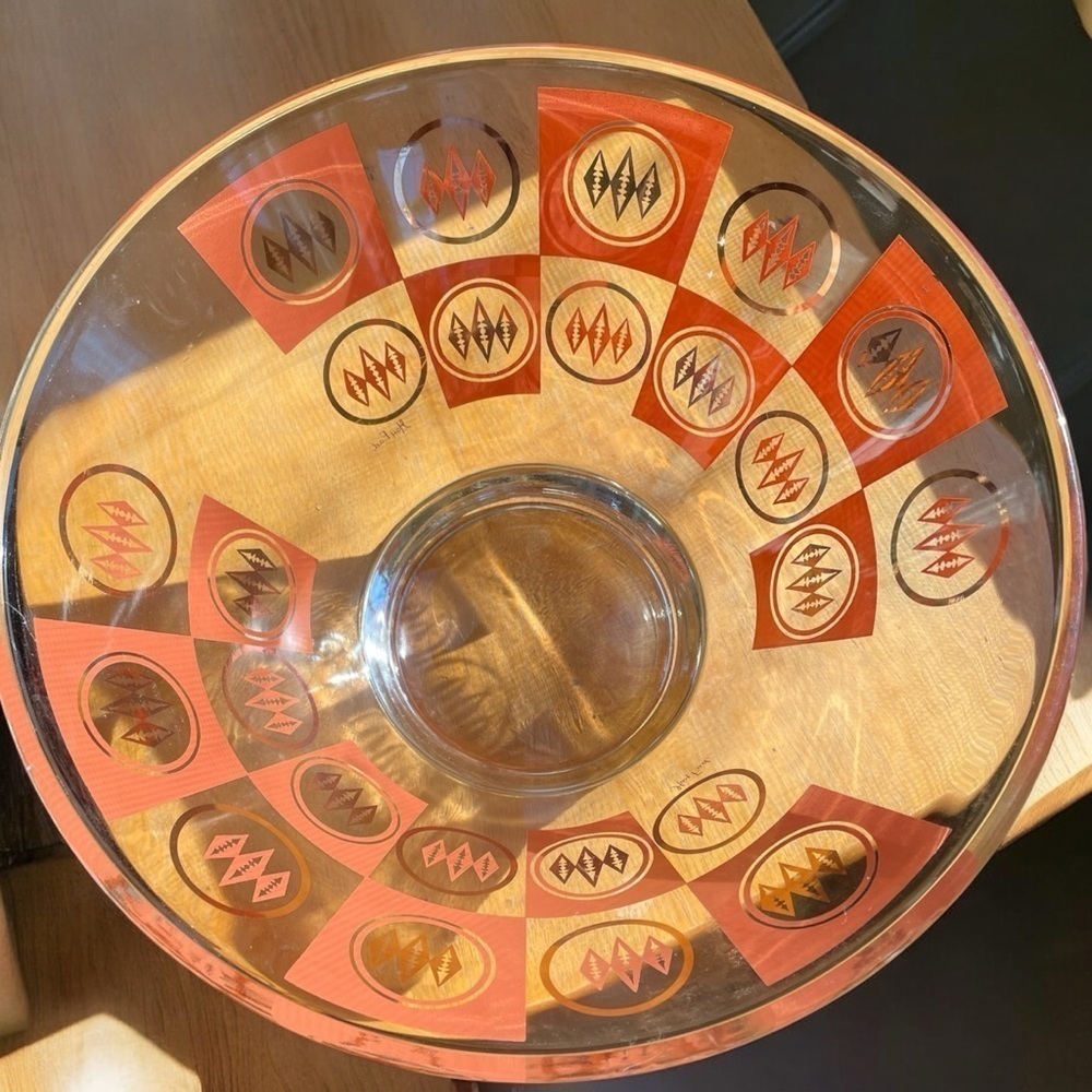 Gay Fad large glass bowl, orange/gold, MCM,a few minor scratches and a tiny chip - Picture 3 of 9